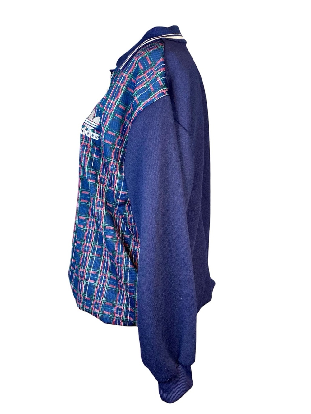 Vintage Adidas Originals Tartan Plaid 1/4 Zip-Up Polo Sweater - Picture 2 of 7
